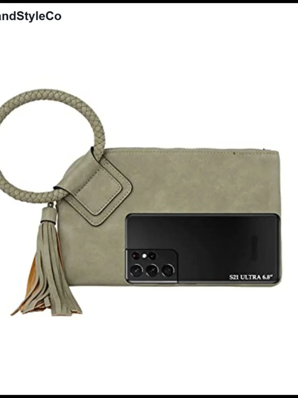 Vegan Faux Leather Wristlet Clutch Evening Bag Women's Hand Strap Wallet